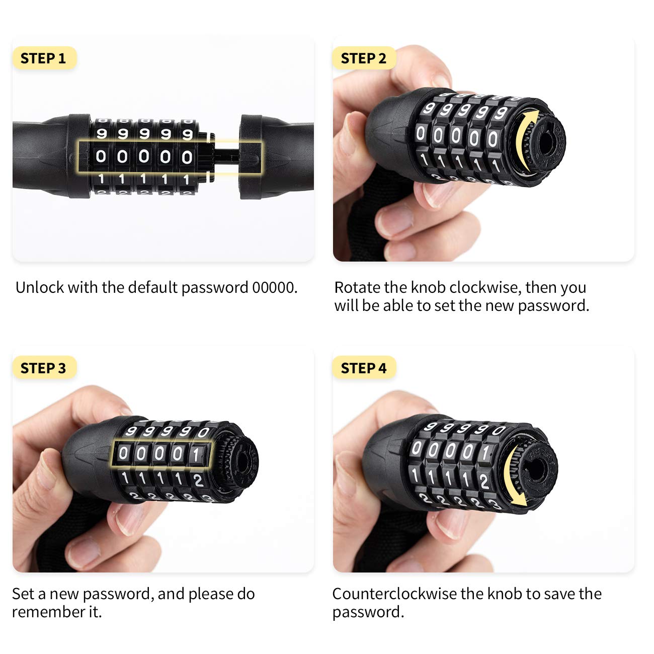 Favoto 3.2 ft Bike Chain Lock