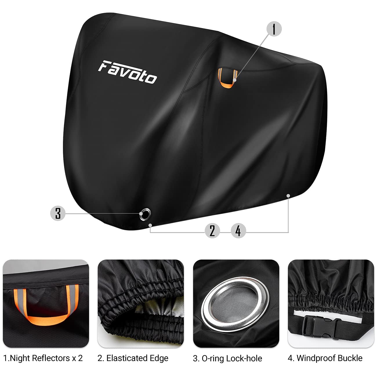 Favoto Black Bike Cover Suit for 2 or 3 Bikes