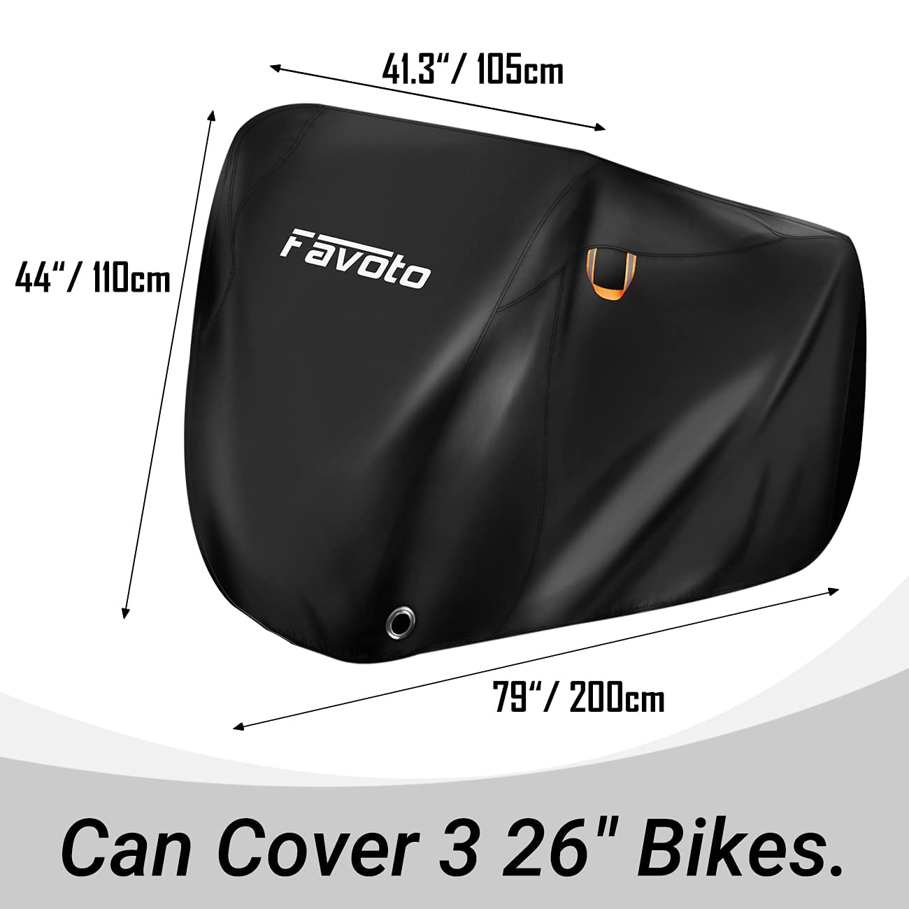 Favoto Black Bike Cover Suit for 2 or 3 Bikes