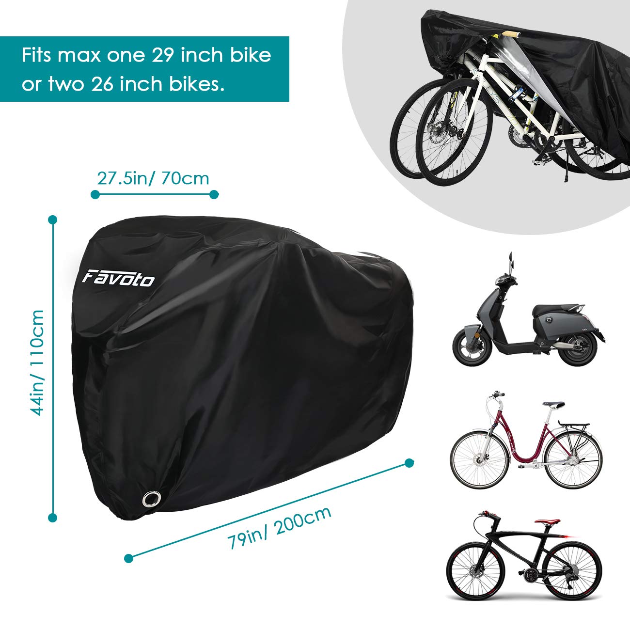 Favoto Black Bike Cover