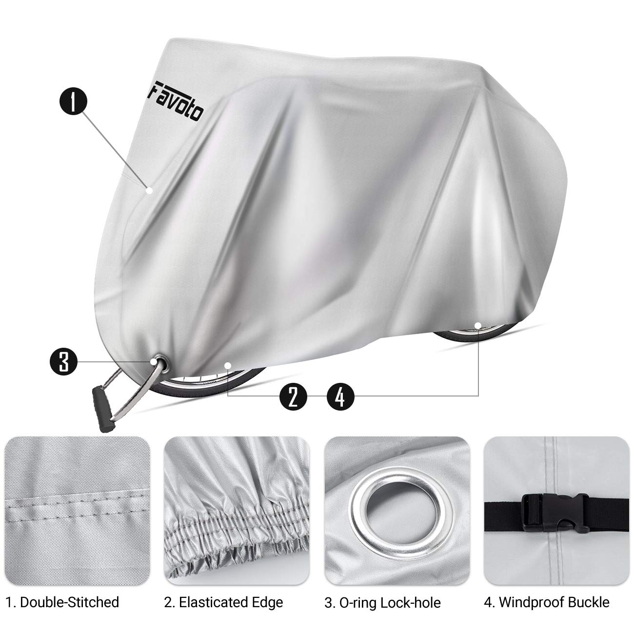 Favoto Silver Bike Cover