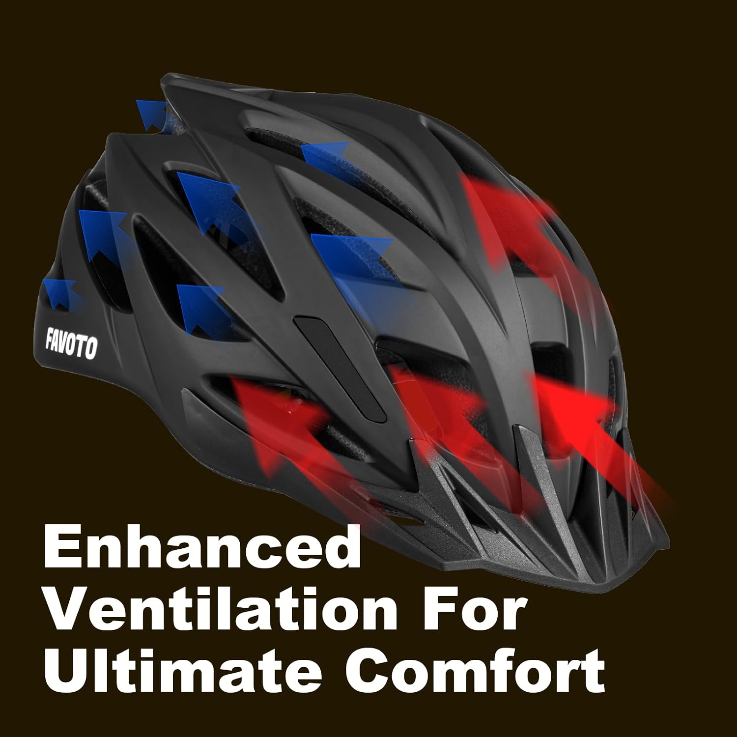 Favoto Bike Helmet for Adult Commuting & Road City Cycling - Black