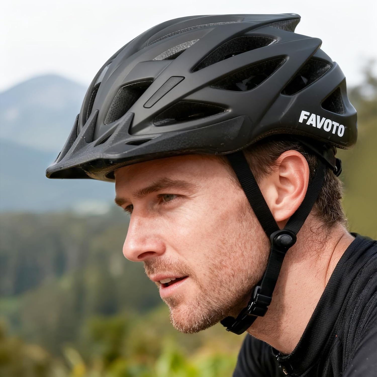 Favoto Bike Helmet for Adult Commuting & Road City Cycling - Black