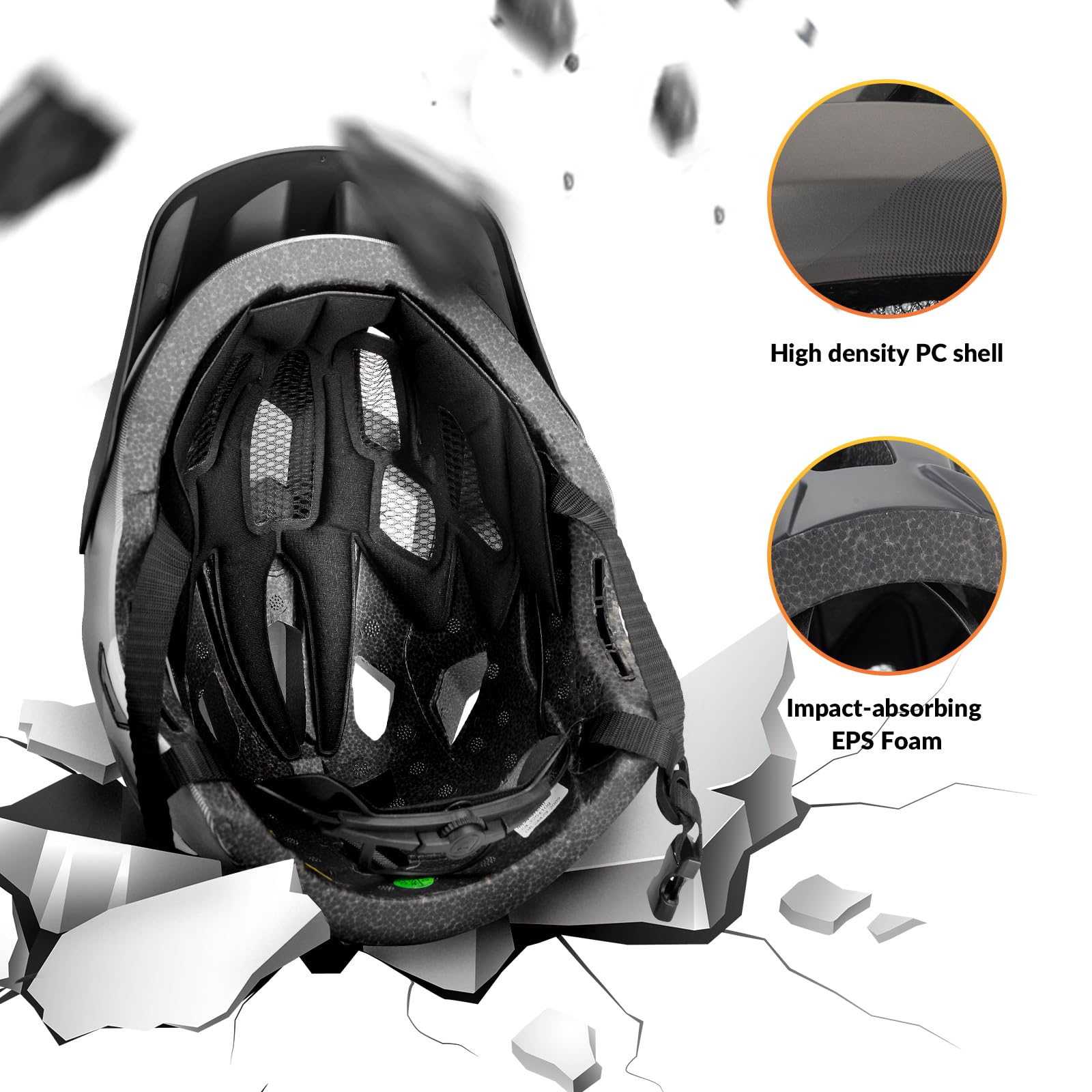 Favoto MTB Bicycle Helmet with Light, Visor