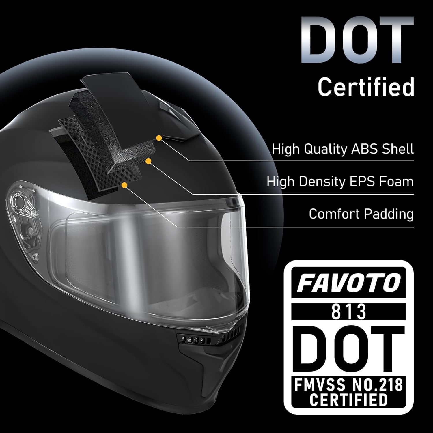 Favoto Full Face Motorcycle Helmet With Dynamic Rear Wing Favoto Full Face Motorcycle Helmet With Dynamic Rear Wing