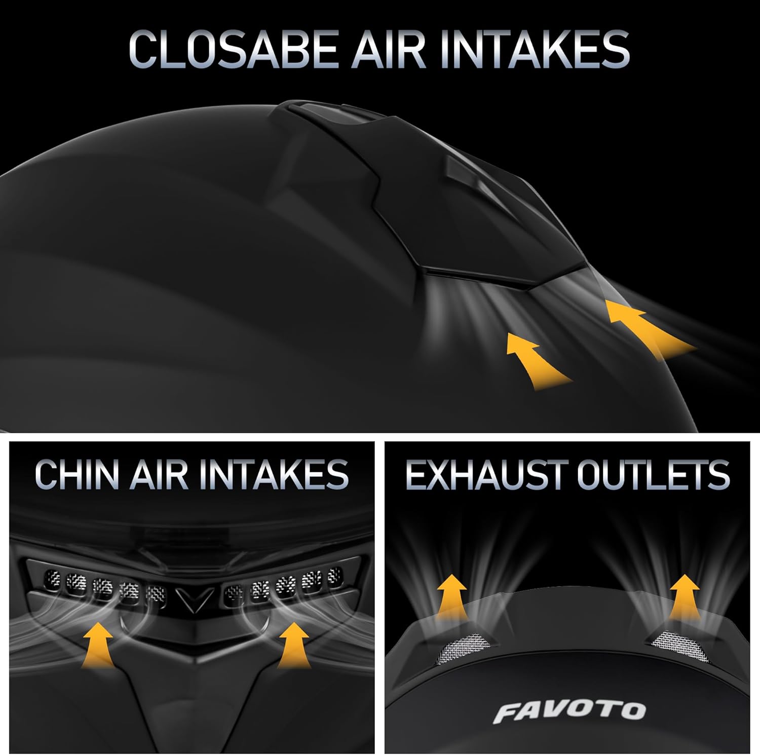 favoto motorcycle helmet Favoto Full Face Motorcycle Helmet With Dynamic Rear Wing