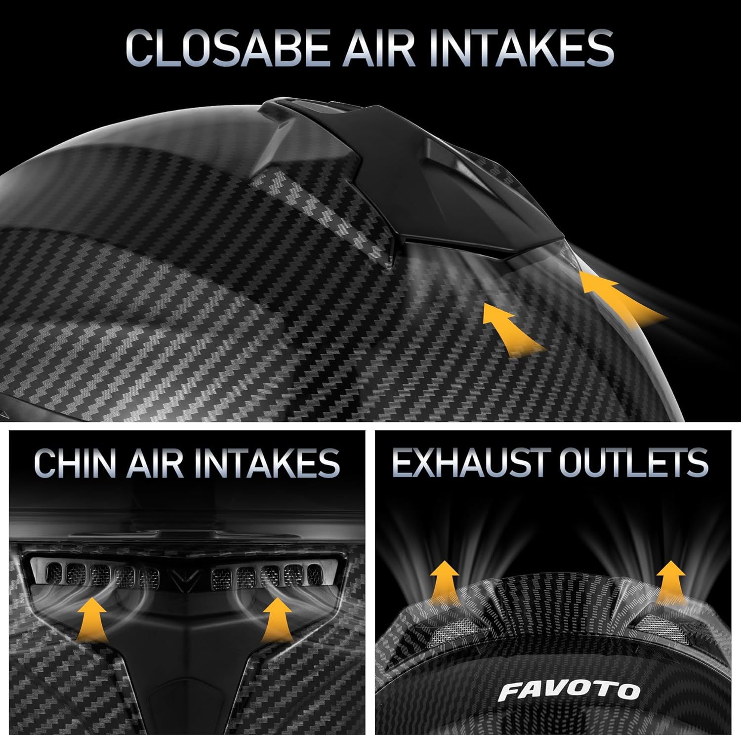 favoto motorcycle helmet Favoto Full Face Motorcycle Helmet With Dynamic Rear Wing