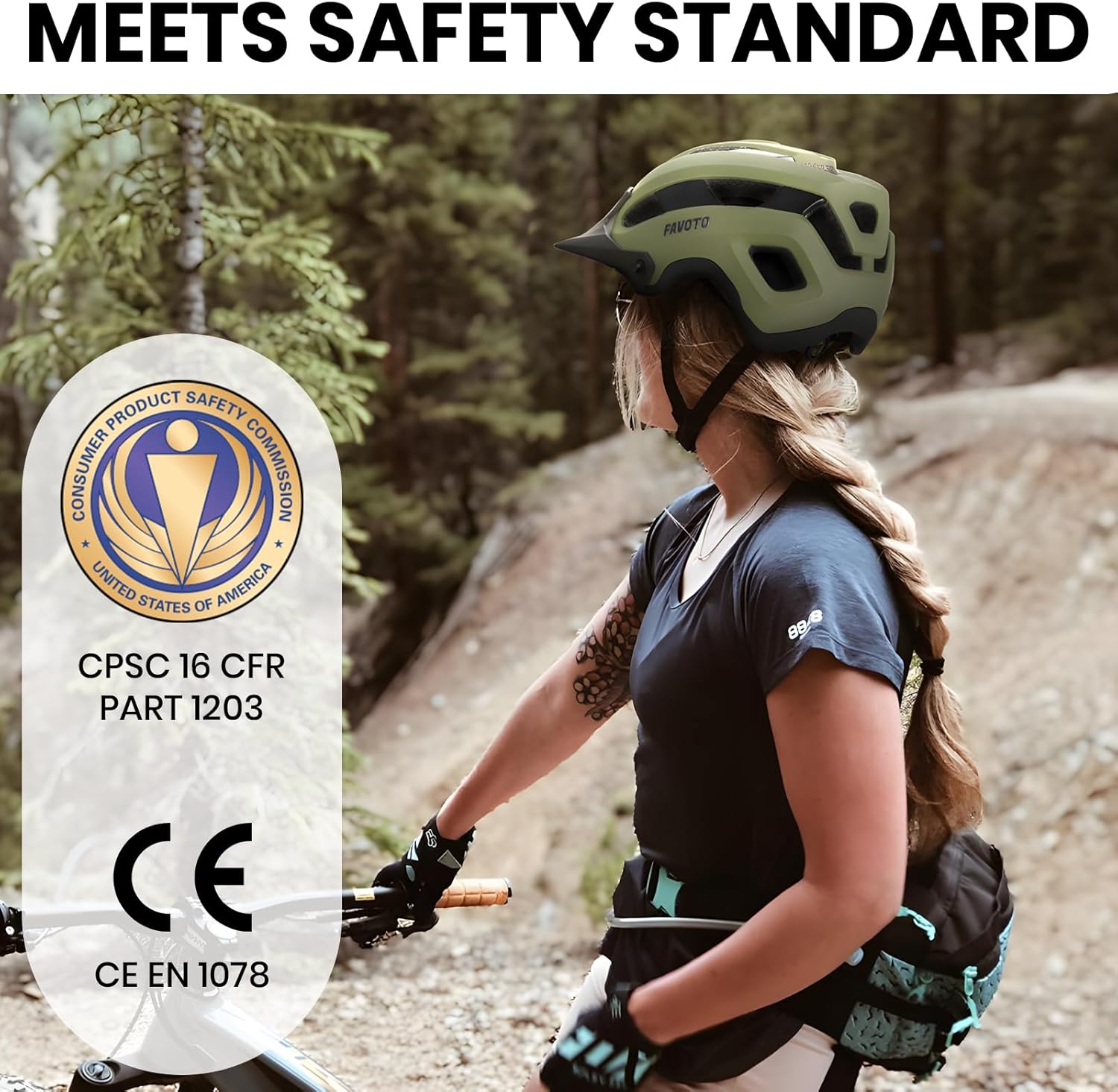 Favoto Mountain Bike Helmet Adult - Green