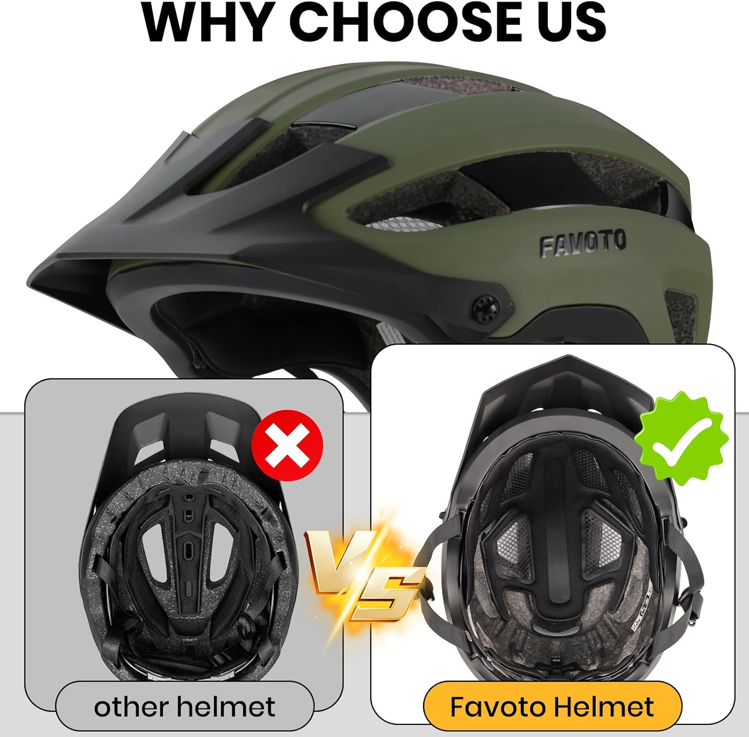 Favoto Mountain Bike Helmet Adult - Green
