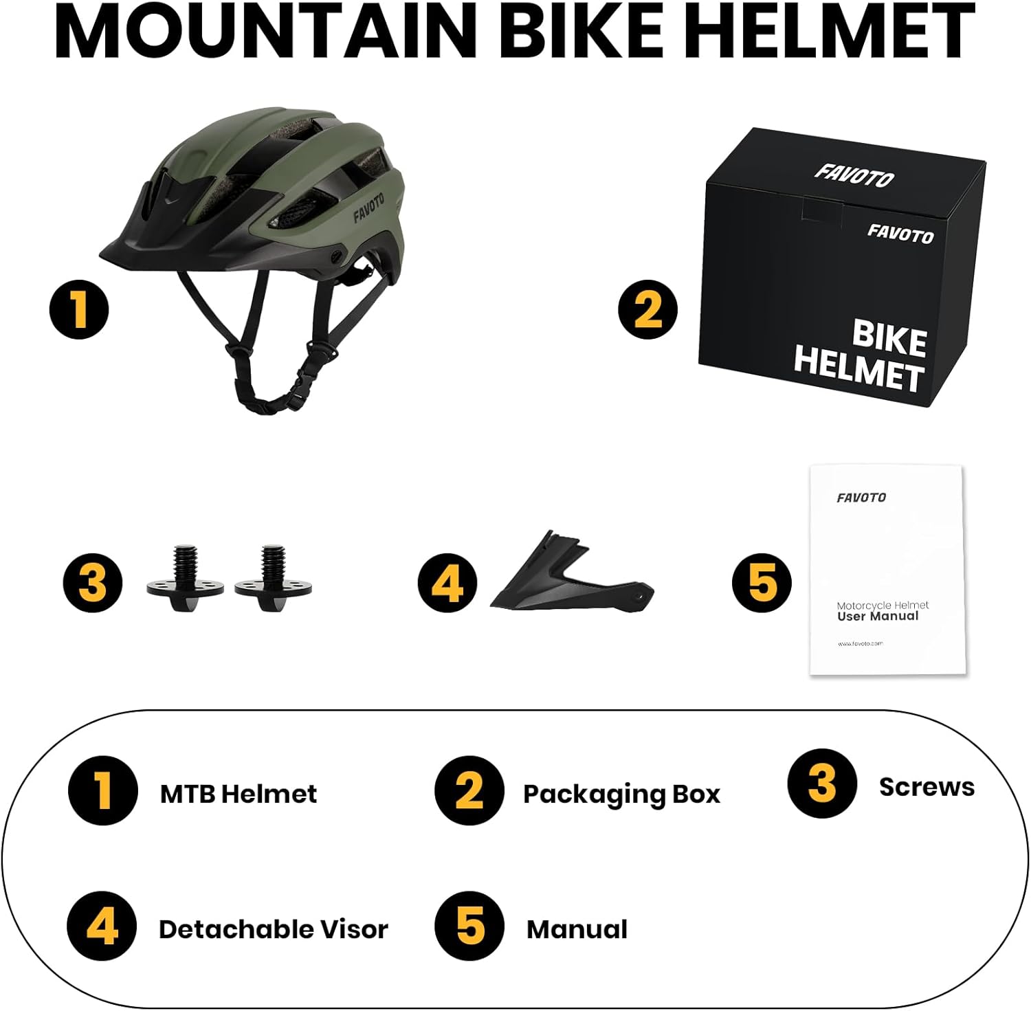 2 in 1 mountain bike helmet Favoto Mountain Bike Helmet Adult