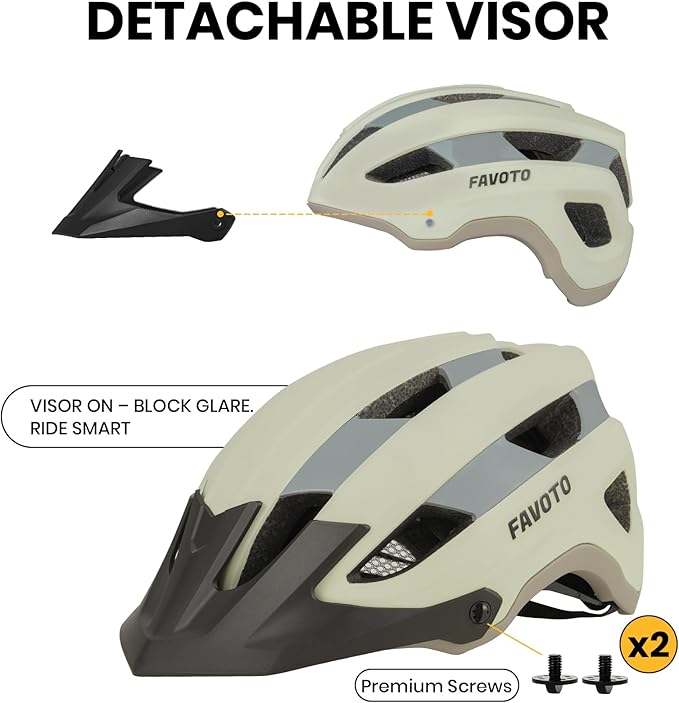 beige bike helmet Favoto Mountain Bike Helmet Adult