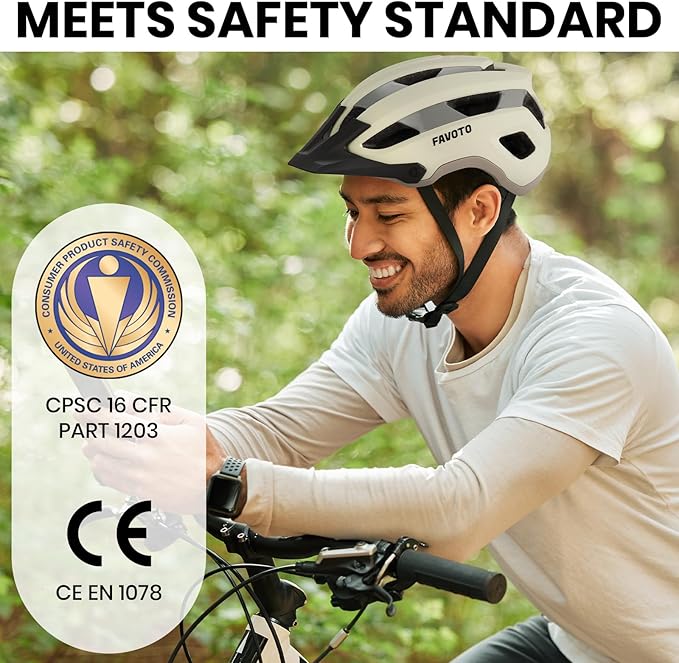 beige bike helmet Favoto Mountain Bike Helmet Adult