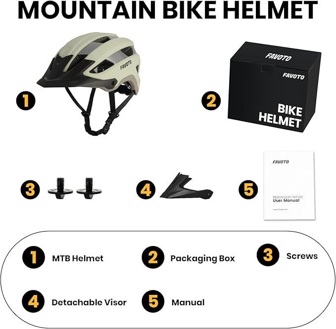 3-5 bike helmet Favoto Mountain Bike Helmet Adult