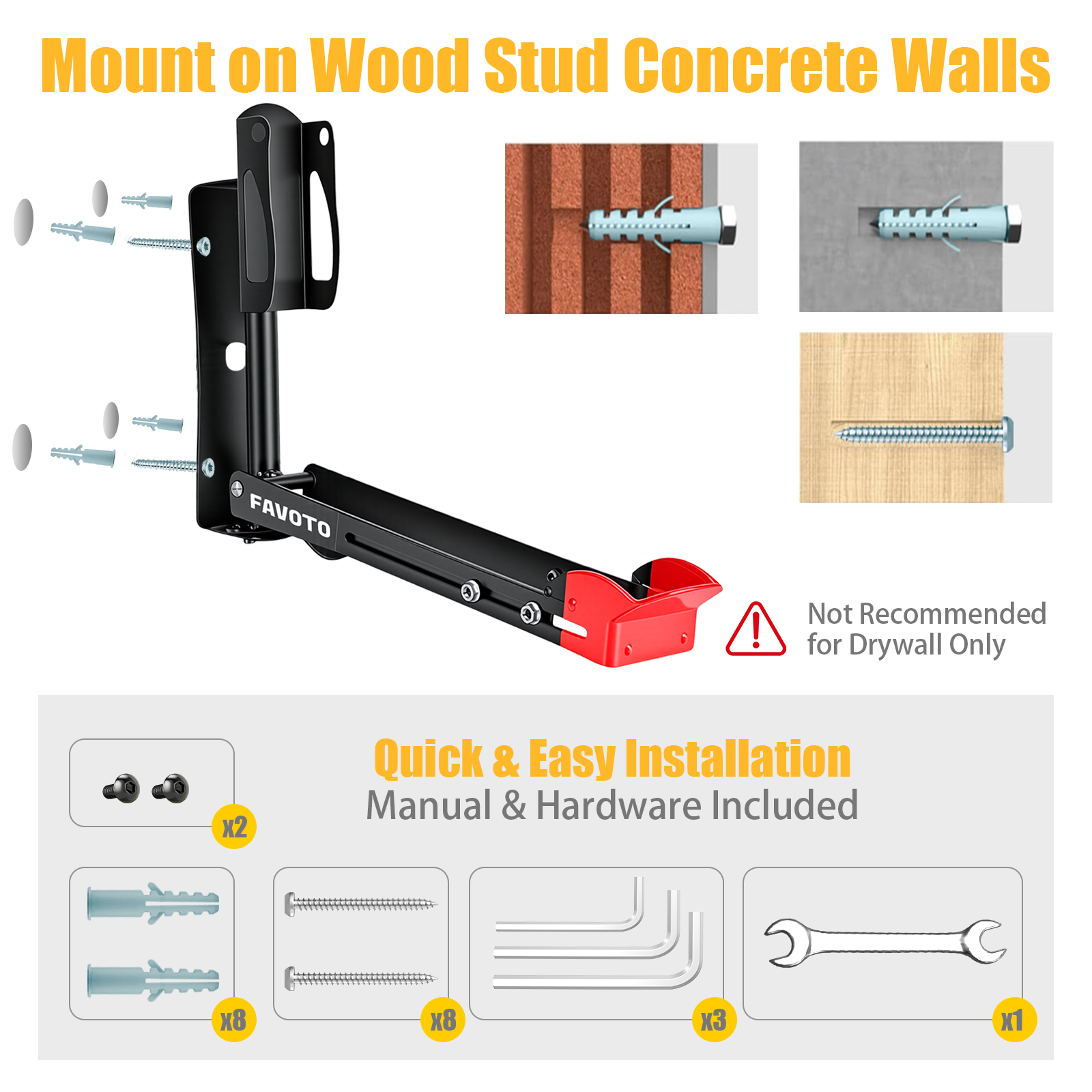 Favoto Swivel Bike Wall Mount