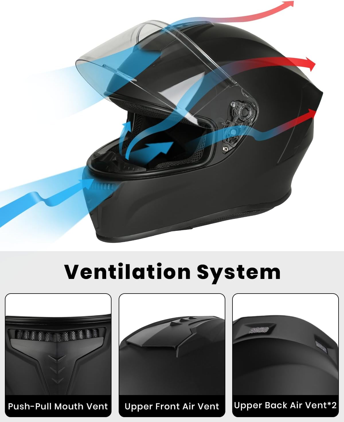 Favoto Full Face Motorcycle Helmet Favoto Full Face Motorcycle Helmet