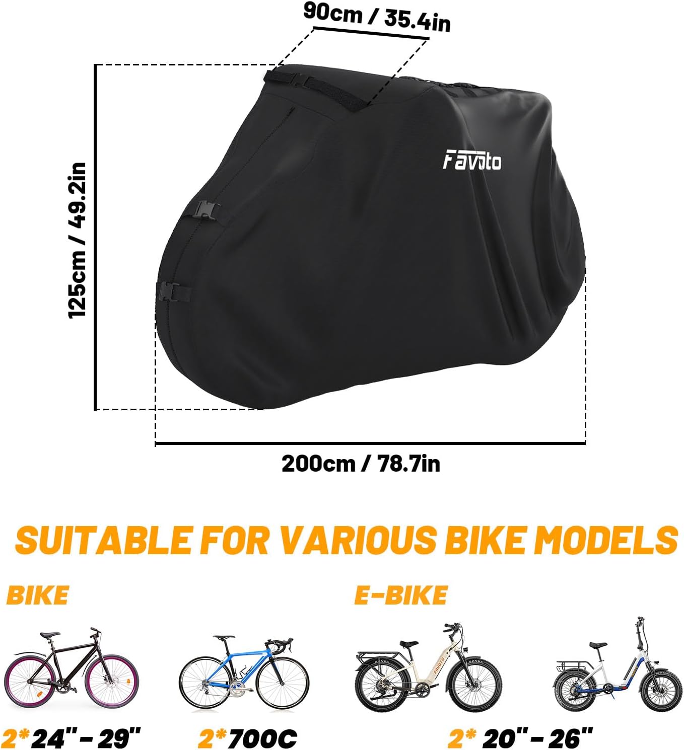 Favoto Bike Cover for Transport 2 Bikes