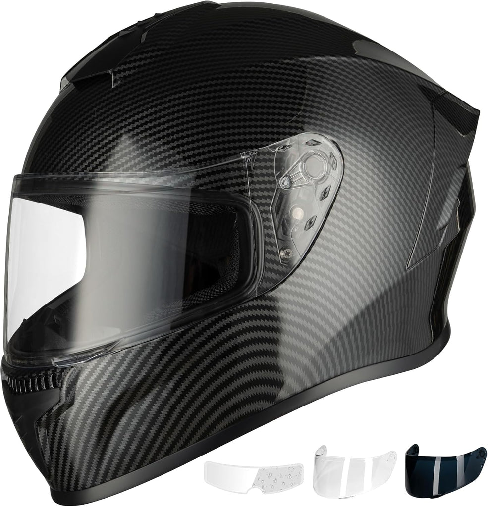 carbon fiber full face motorcycle helmets for sale Favoto Full Face Motorcycle Helmet