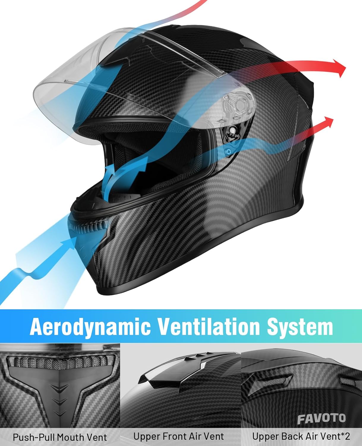Favoto Full Face Motorcycle Helmet Favoto Full Face Motorcycle Helmet