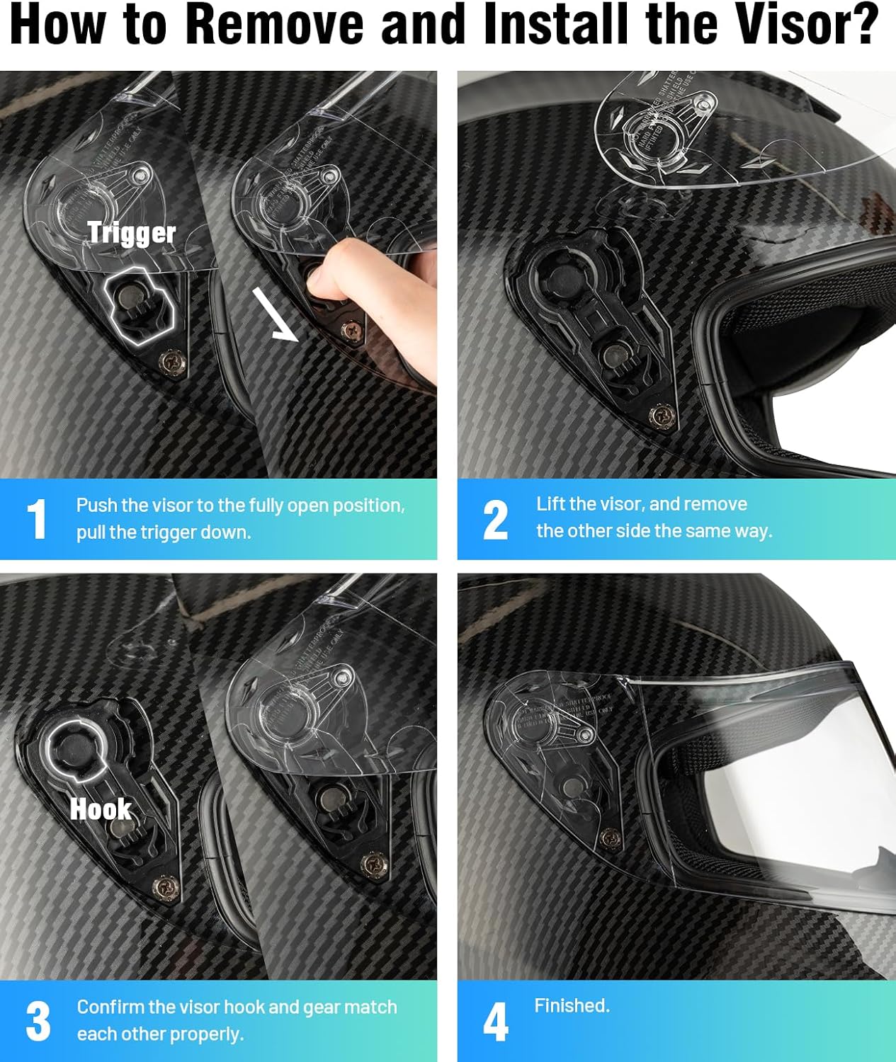 carbon fiber 1/2 motorcycle helmet Favoto Full Face Motorcycle Helmet