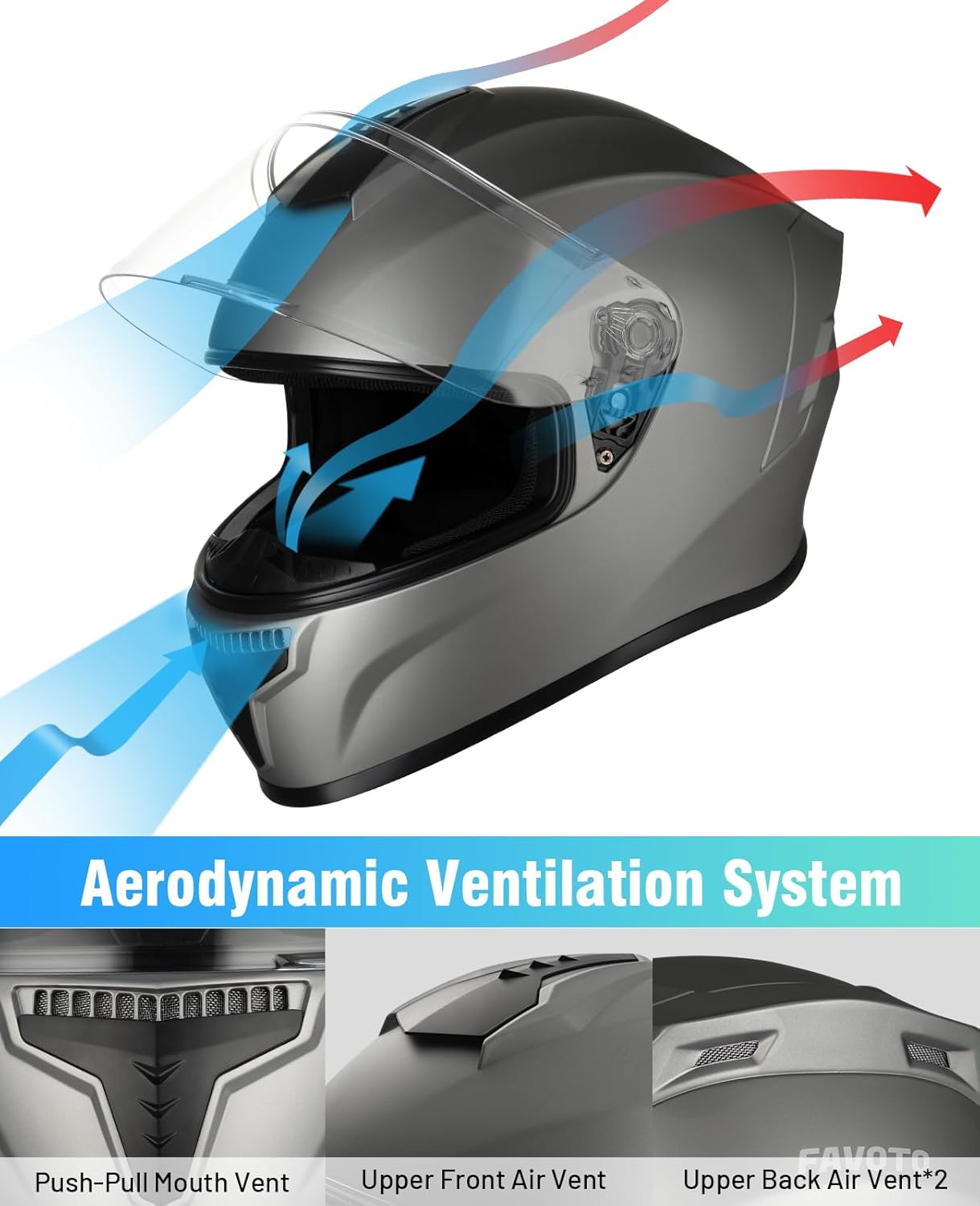 Favoto Full Face Motorcycle Helmet Favoto Full Face Motorcycle Helmet