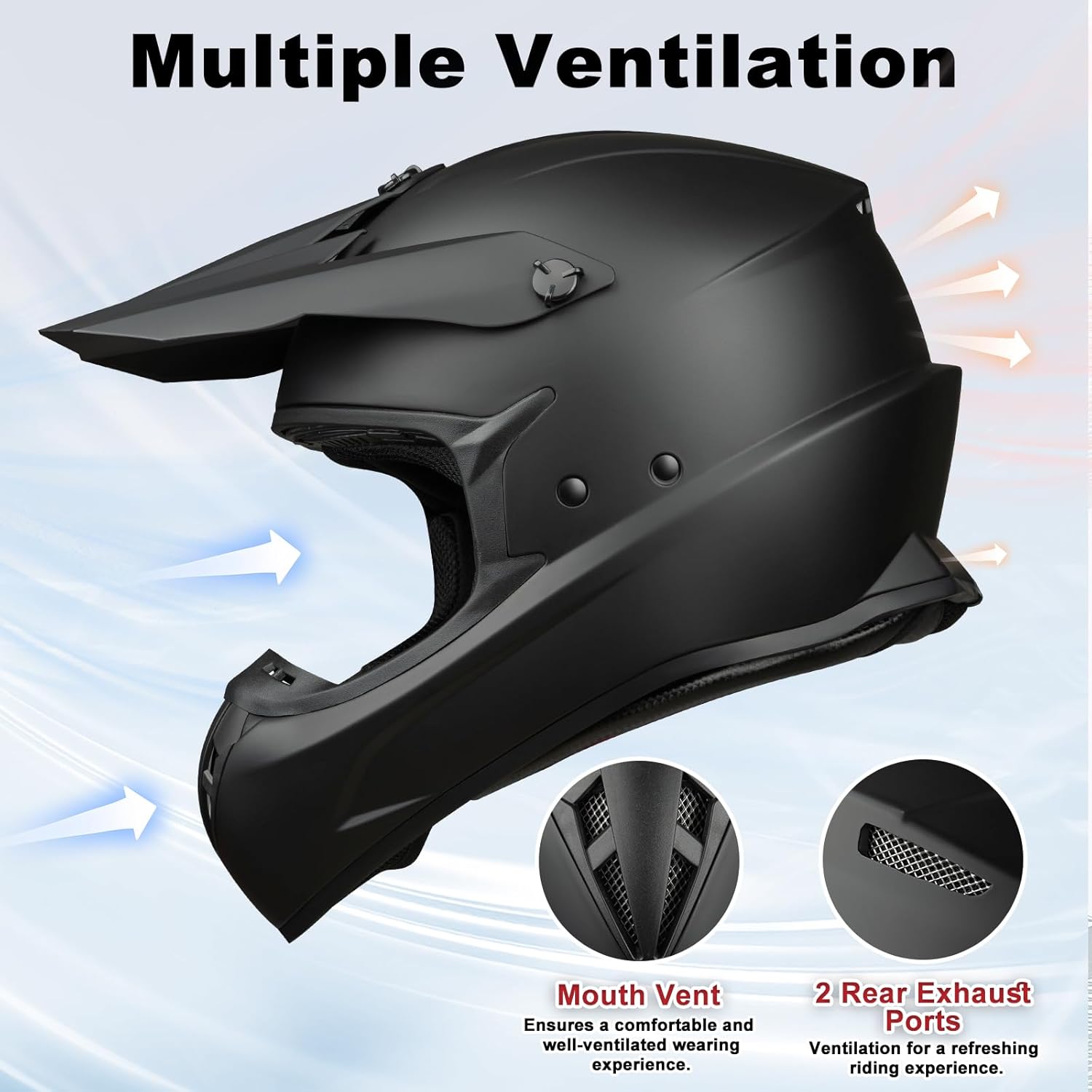 Favoto Motorcycle Cross Helmet Full Face Black Favoto Motorcycle Cross Helmet Full Face Black