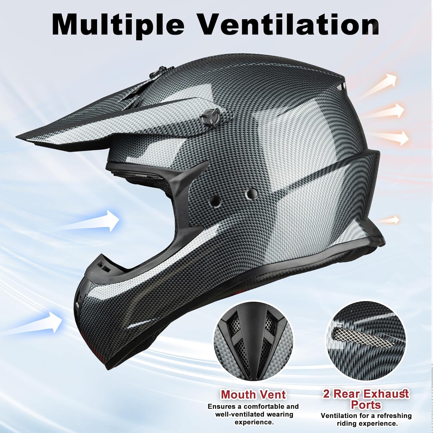 Favoto Adult Dirt Bike Helmets - Carbon Fiber