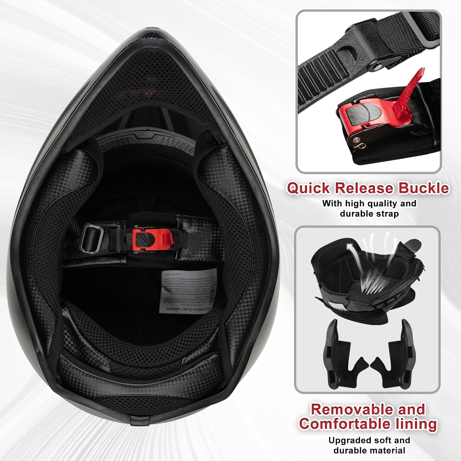 bike helmet materials Favoto Adult Full Face Motocross Helmet - Offroad Helmet