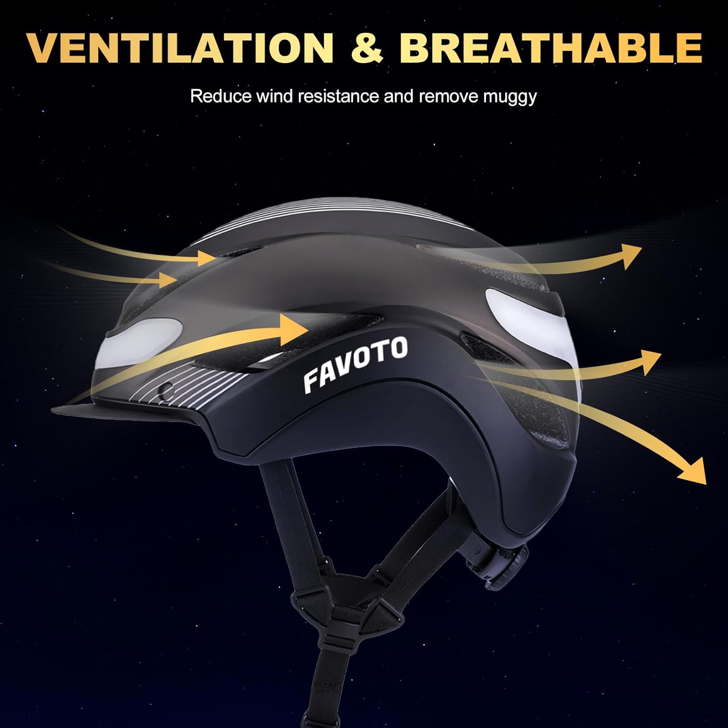 Favoto Bike Helmet with Turn Signals Lights - Titanium