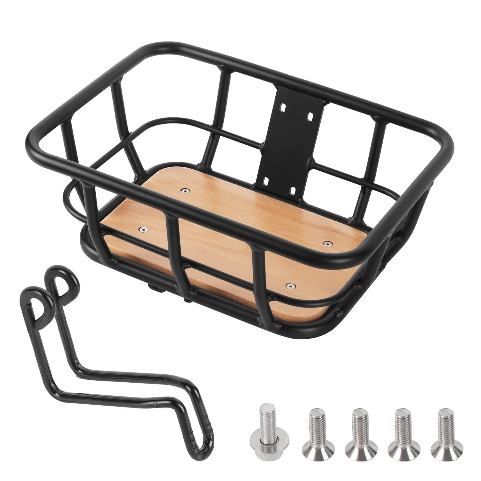 HOHOVYVY Panier De Vélo Avant En Fer - Panier Amovible Pour Scooter Électrique, Vélos Et E-Bikes - Capacité Chargement Noir