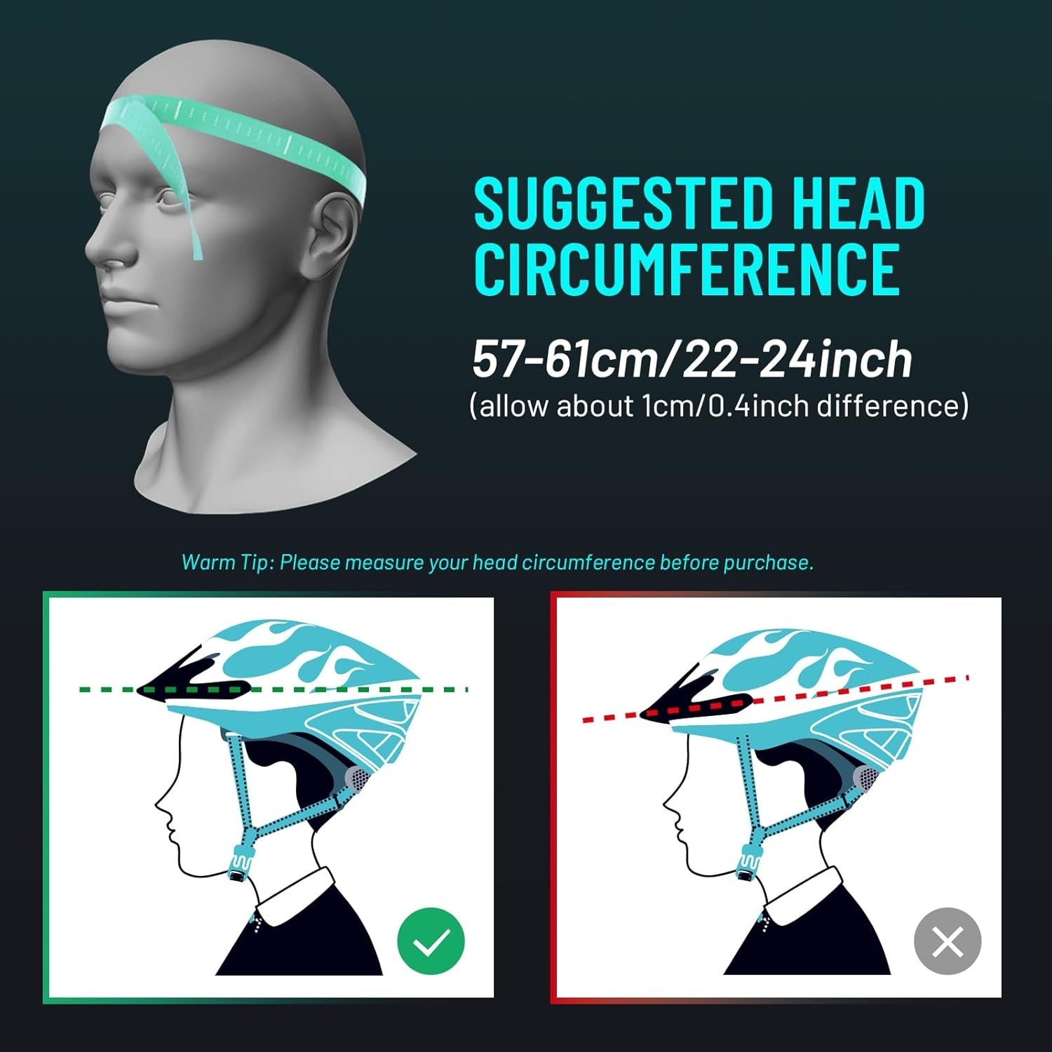 Helmet Sizing Bike Helmet For 22 Inch Head Scooter Helmet Adult