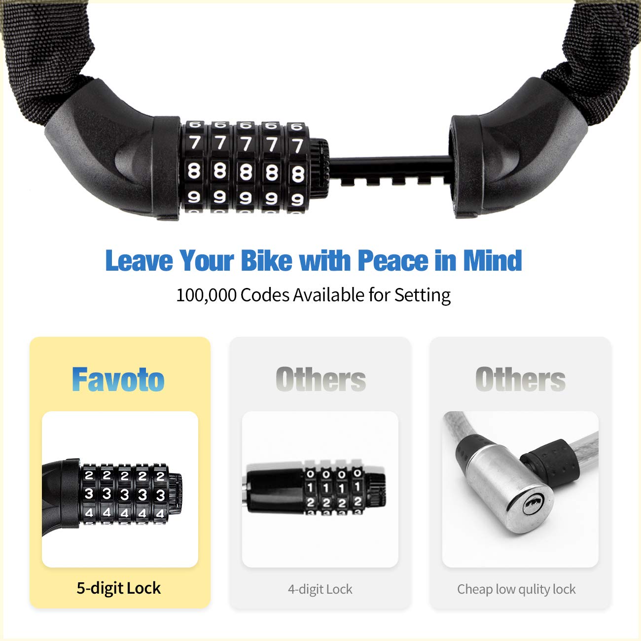 Favoto Bike Chain Lock--4ft